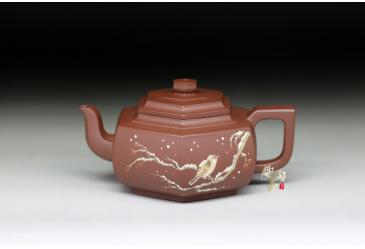 宜兴紫砂壶作品：六方雪华-张伟军
